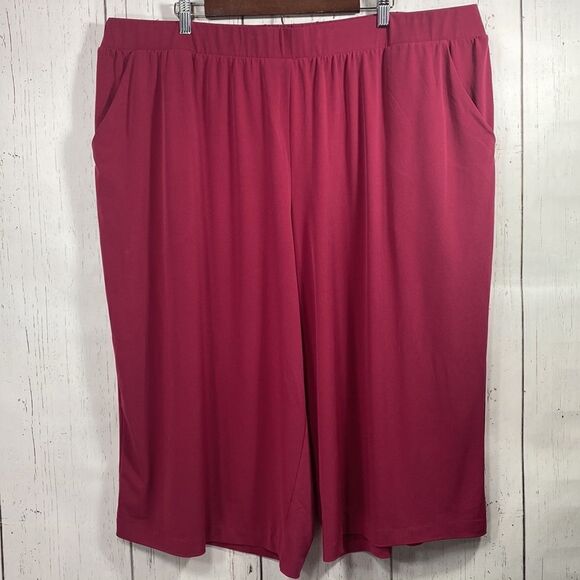 Lane Bryant Pants - Lane Bryant Womens Cropped Pants Pull On Minimalist Soft Wide Leg Elastic Waist